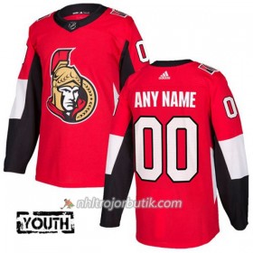 Barn Ishockey Ottawa Senators Tröja med eget tryck Adidas 2017-2018 Röd Authentic